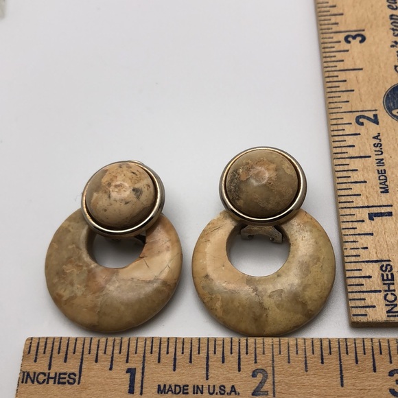 Vintage hinged stone door knocker earrings - Picture 5 of 5